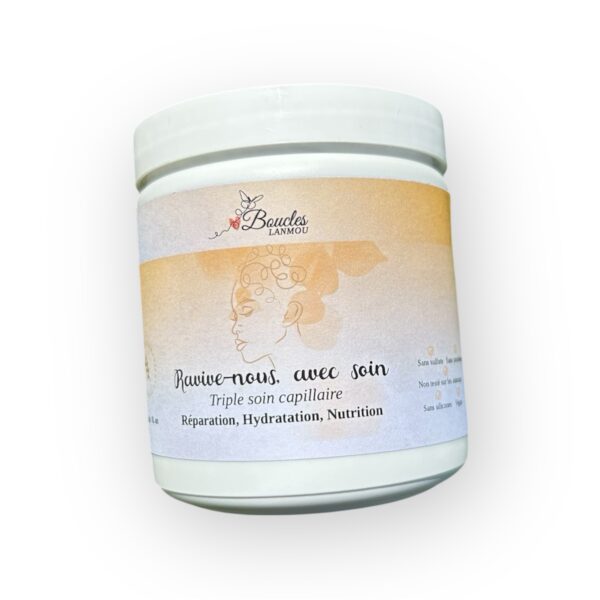 Triple soin capillaire - Réparation, hydratation & nutrition    Ravive-nous, avec soin